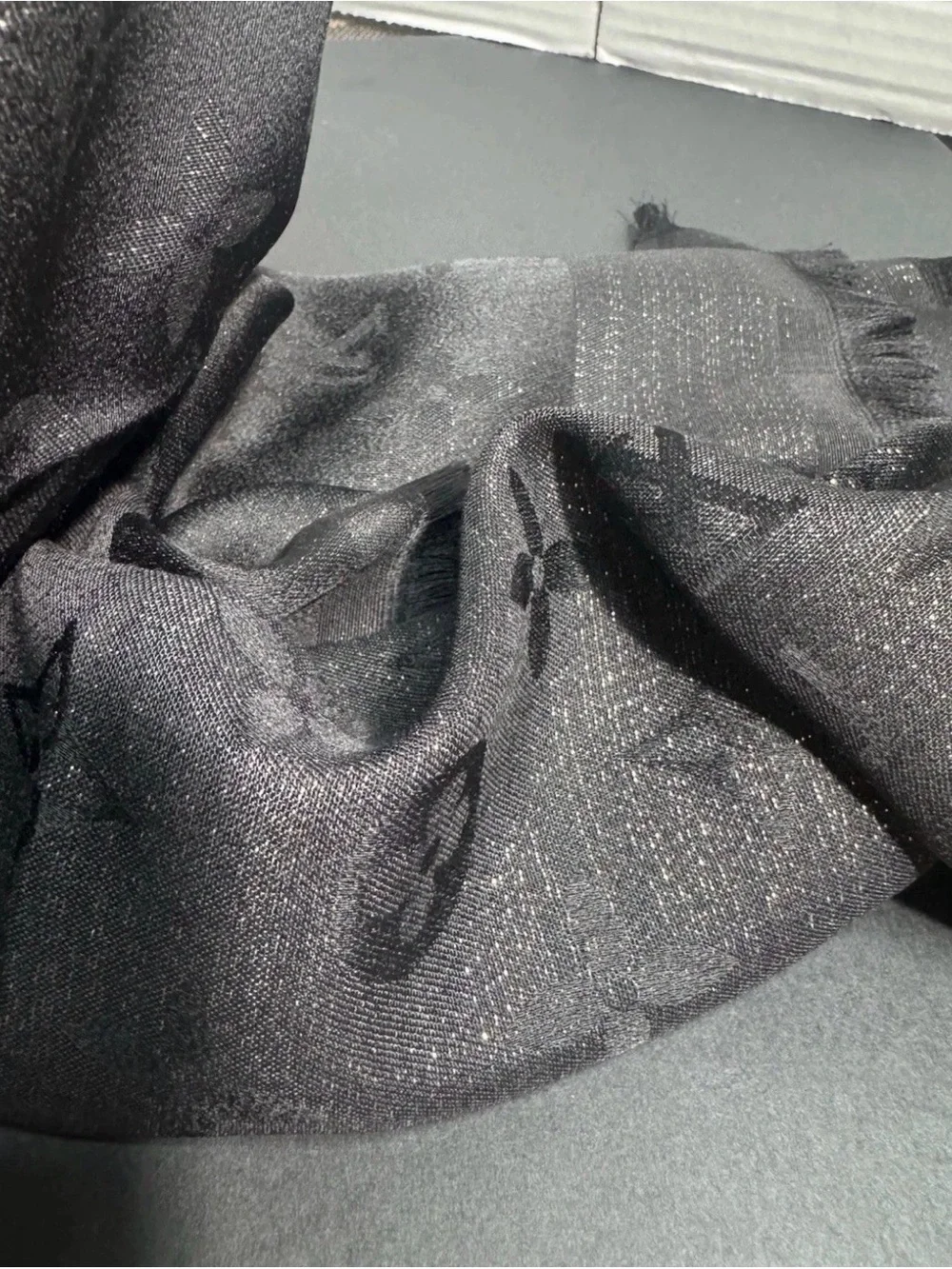 Louis Vuitton Black Monogram Lightweight Soft Scarf